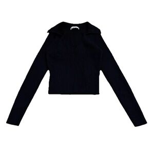 Abercrombie & Fitch Black Sailor Collar Crop Top